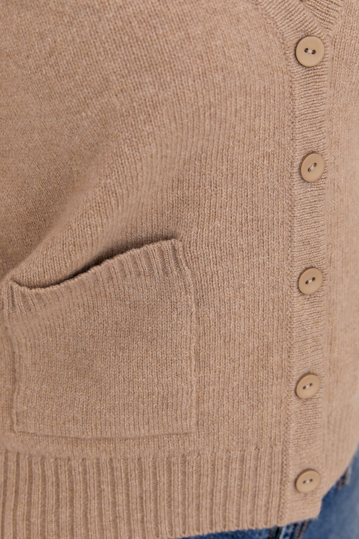 Cashmere Merino Wool Button Knit Vest with Pockets, Light Coffee