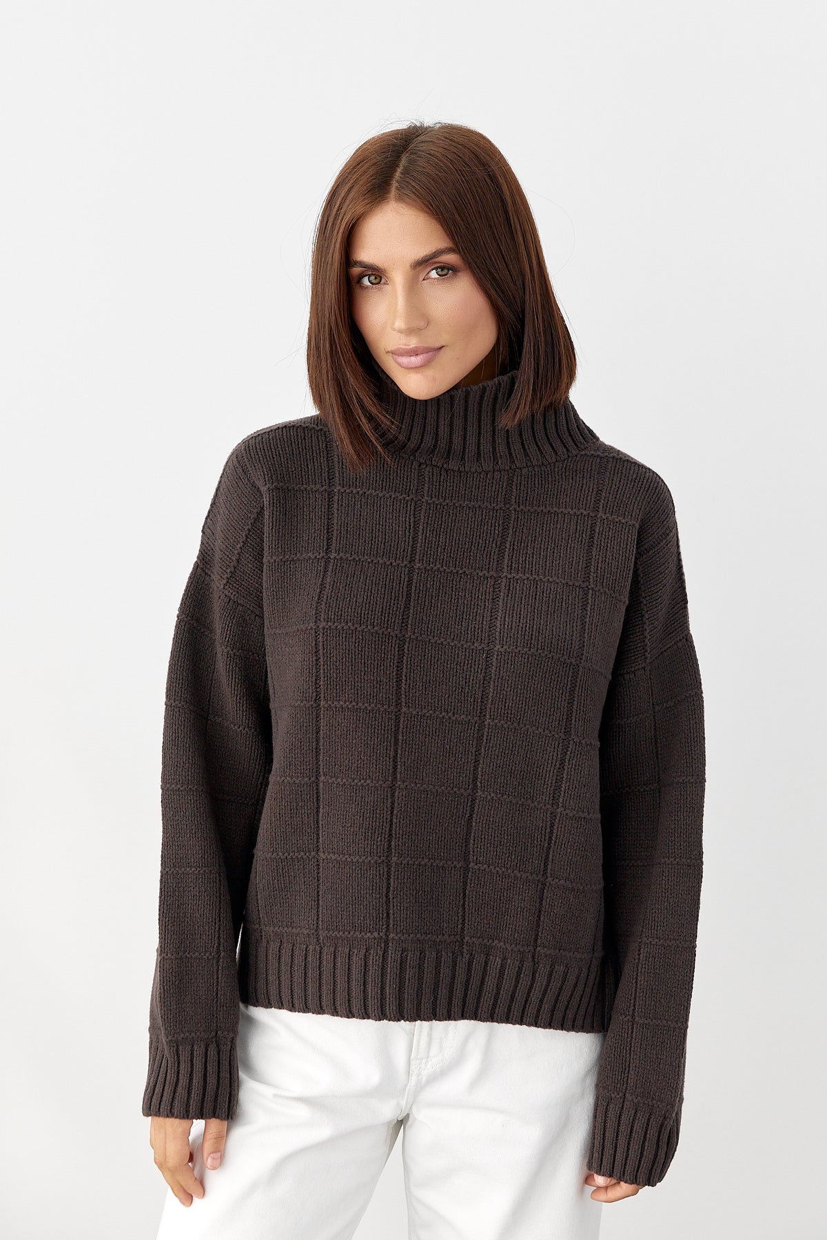 Oversized Merino Wool Sweater, Chocolate