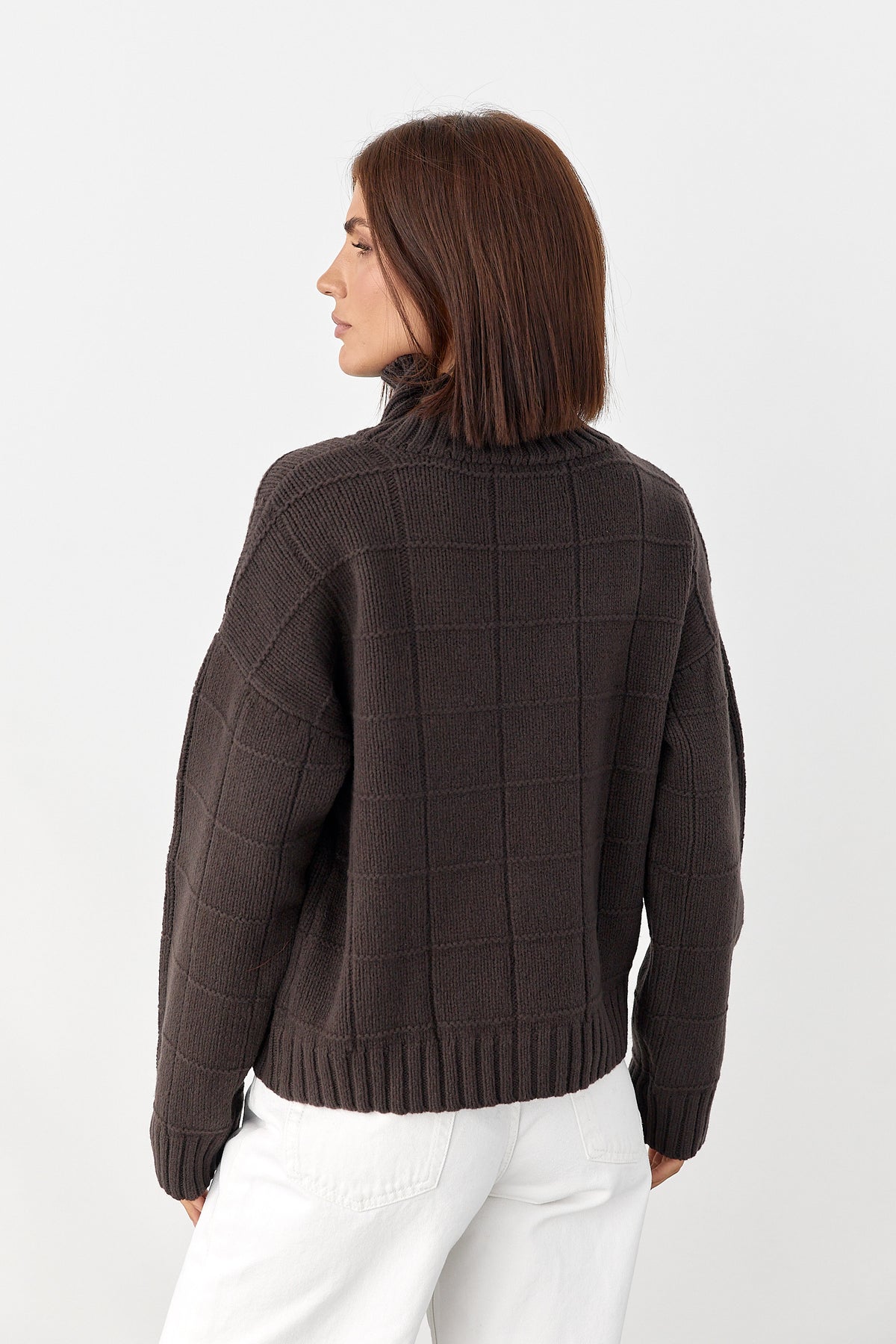 Oversized Merino Wool Sweater, Chocolate