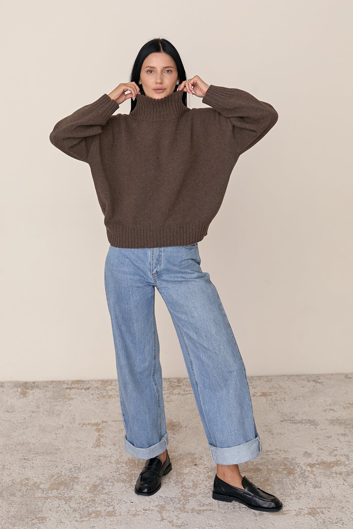 Women’s Wool Cashmere Oversized Turtleneck Sweater